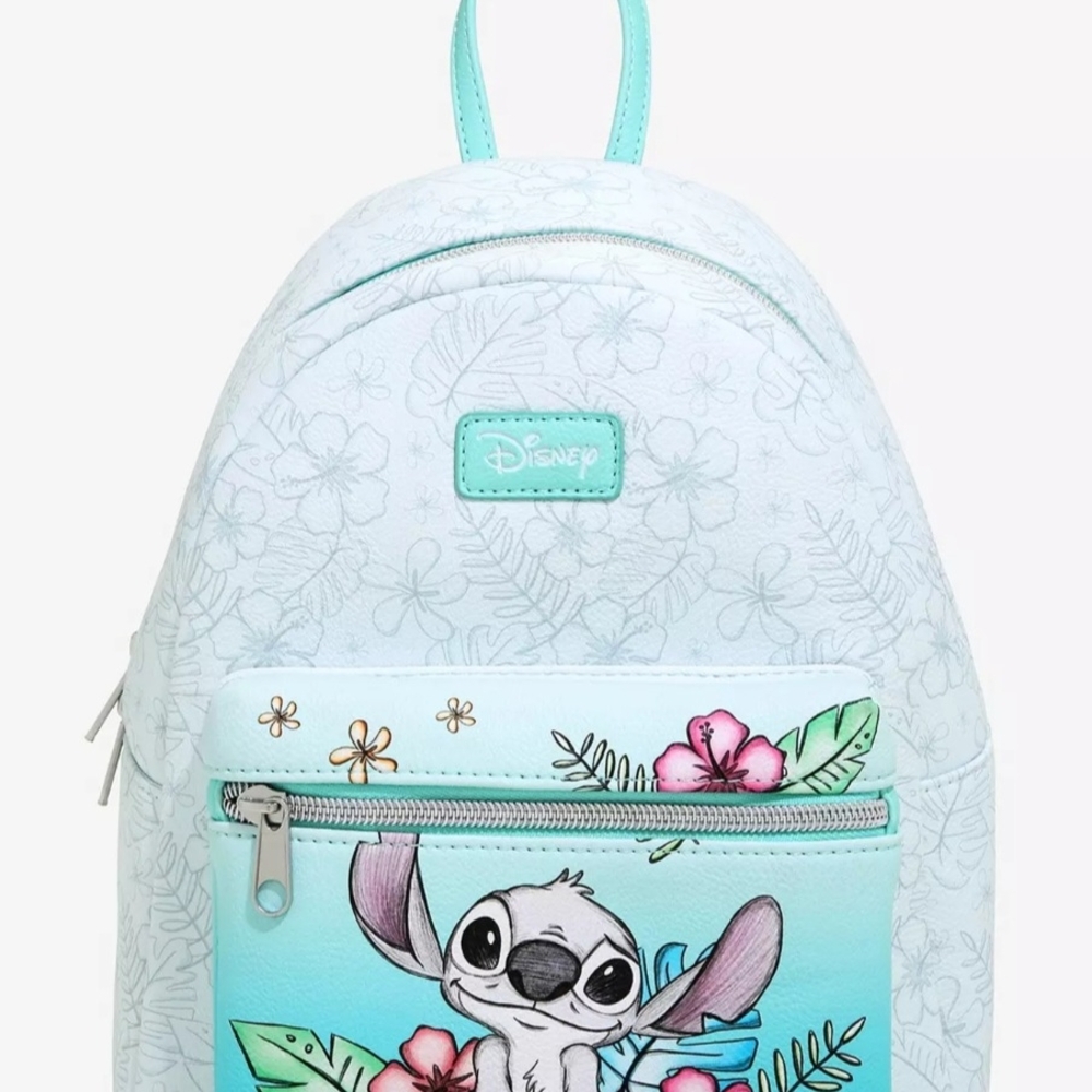 Disney Stitch Kids Backpack - Light Blue and Pink